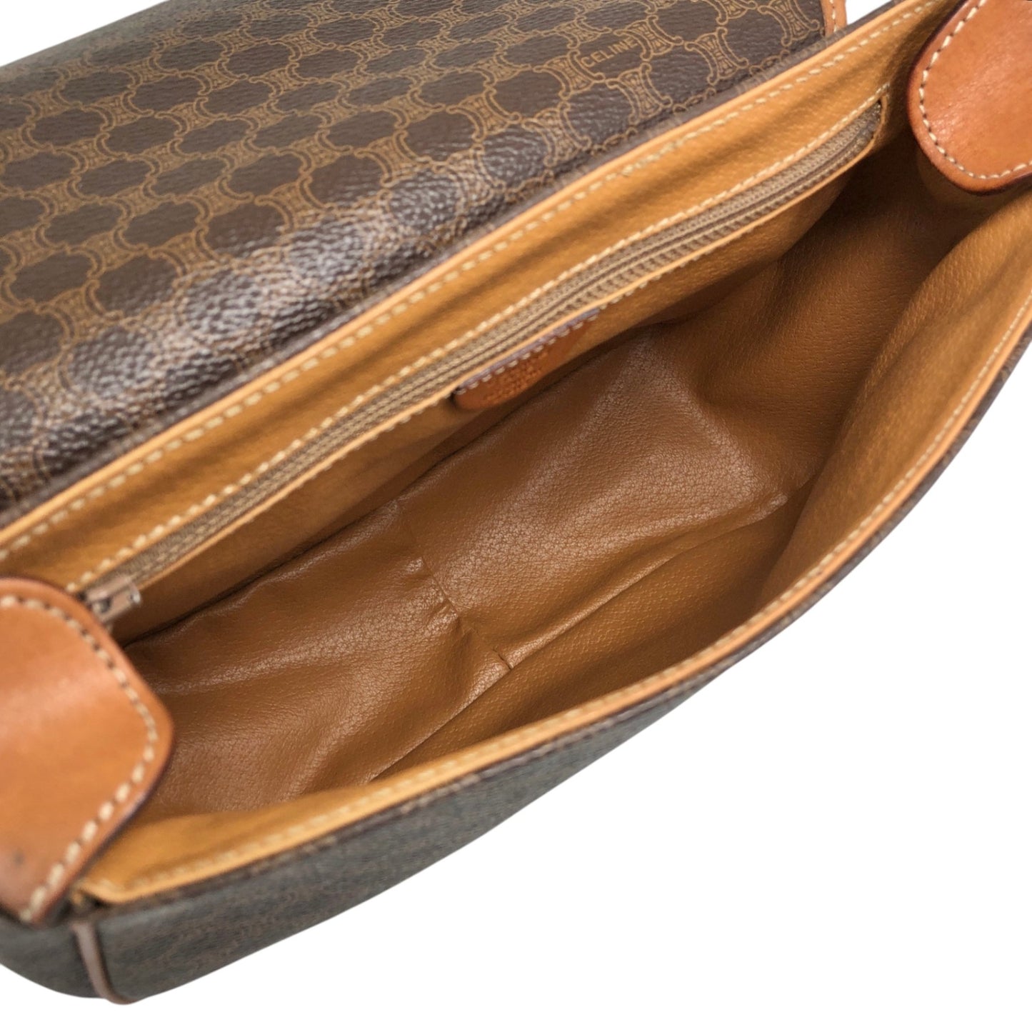 CELINE Macadam Blason Shoulder bag Brown Vintage hpe7an