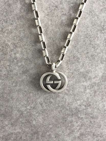 GUCCI Interlocking SILVER925 Necklace Silver Vintage twg3nj