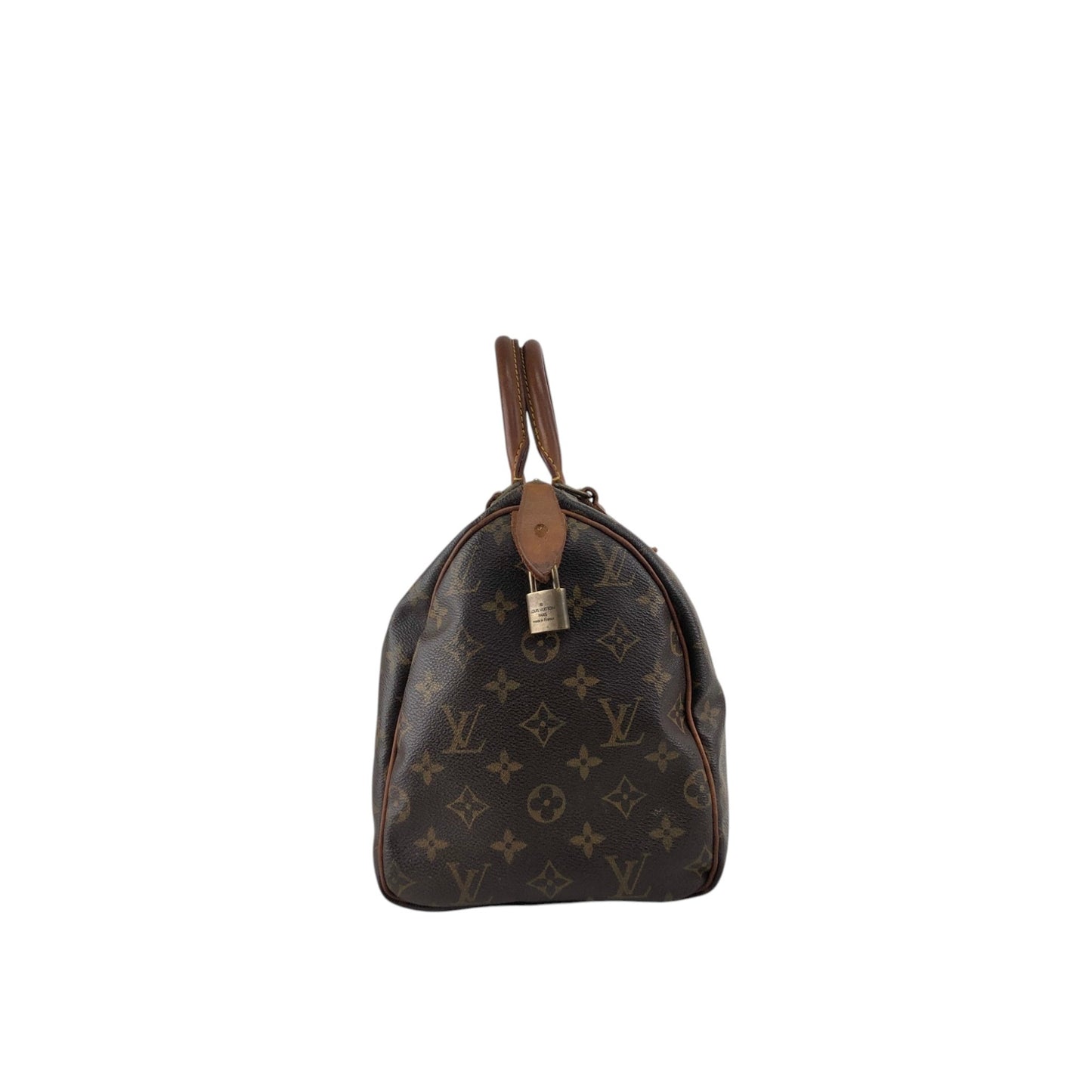 LOUIS VUITTON Monogram Handbag  Boston bag Brown Vintage 46eajv