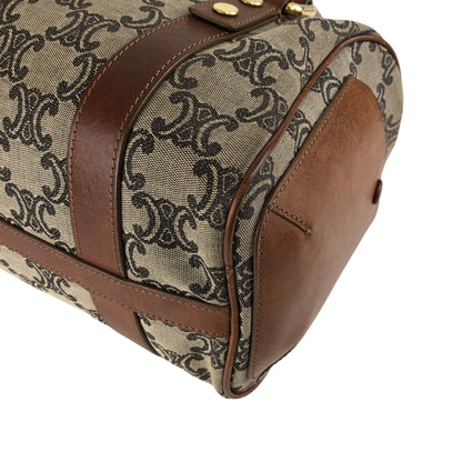 CELINE Triomphe Small Boston bag Handbag Brown Vintage 2j8imx