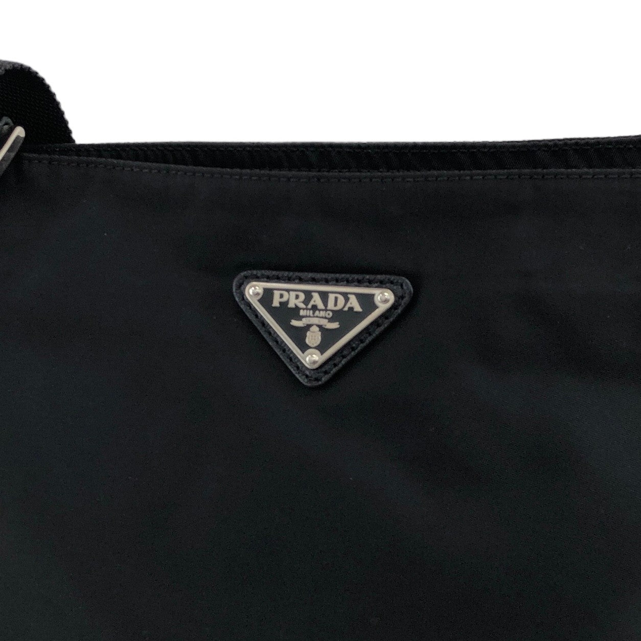 PRADA Triangle Logo Nylon Shoulder bag Black Vintage pew7ih