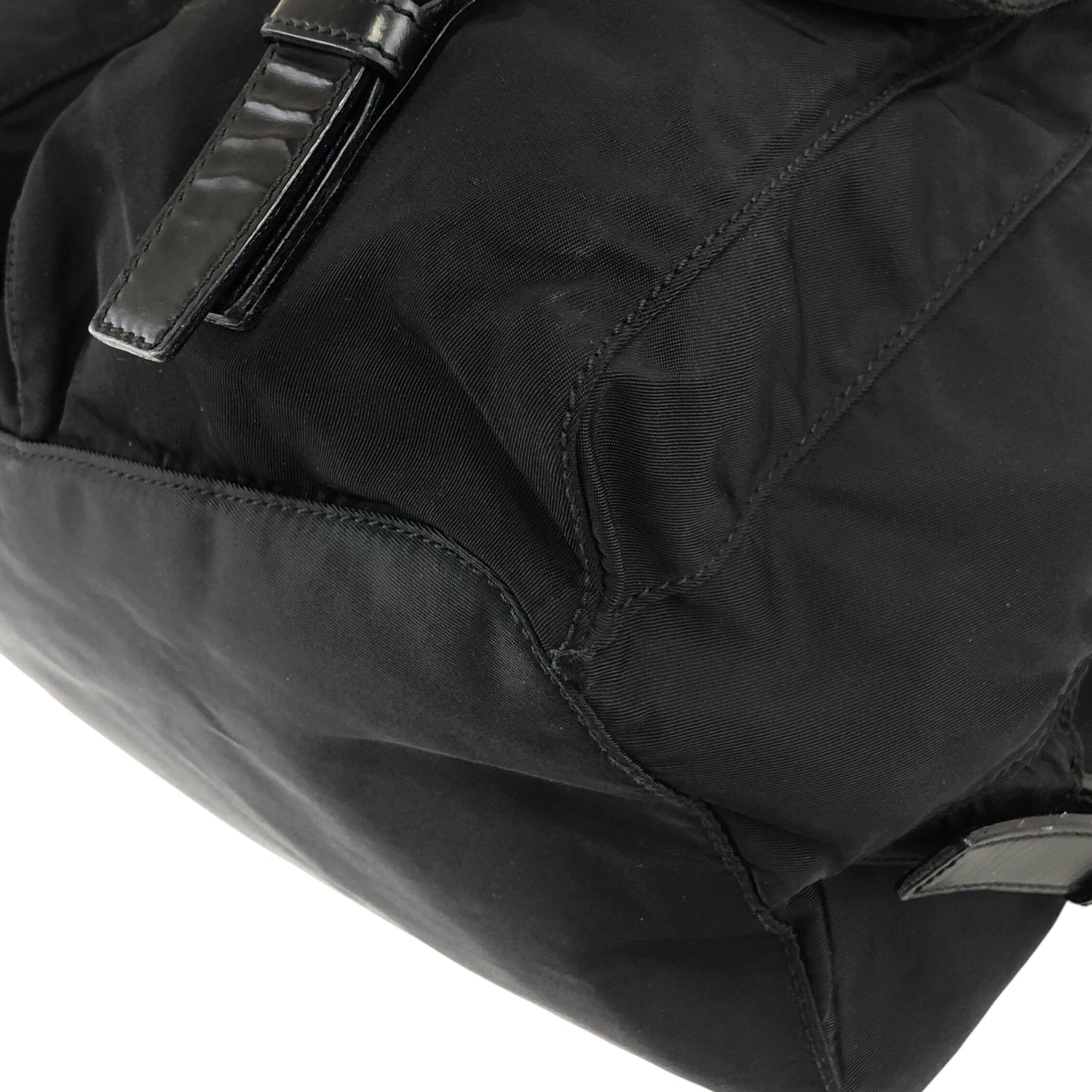 PRADA Triangle Logo Double Pocket Backpack Black Vintage 7hx8bf