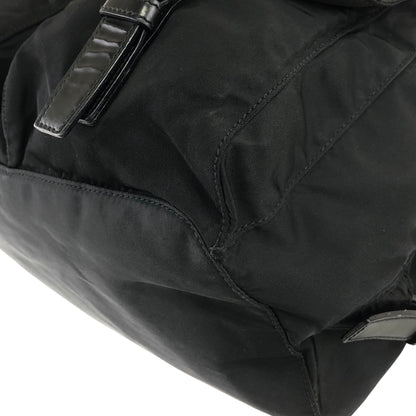 PRADA Triangle Logo Double Pocket Backpack Black Vintage 7hx8bf