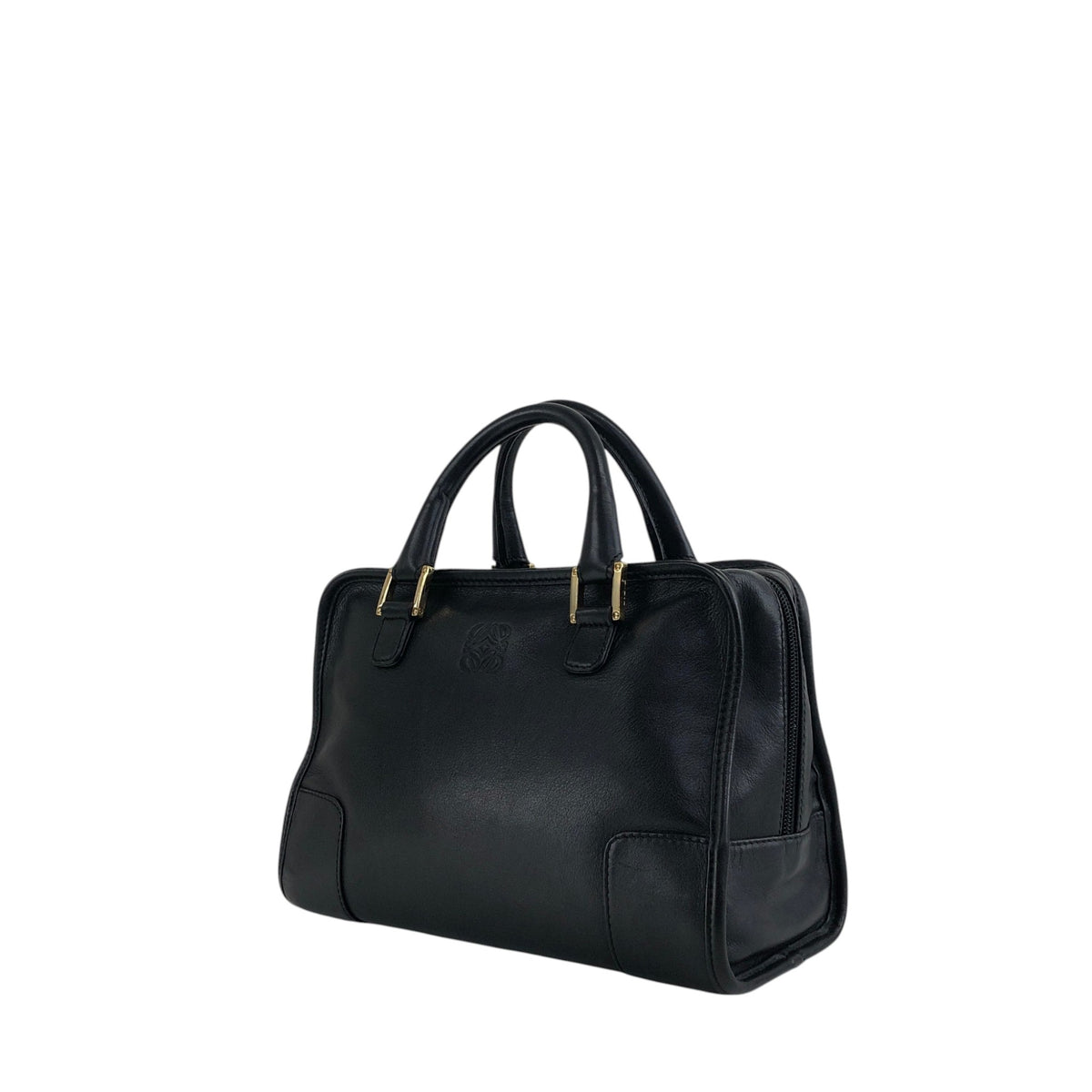 LOEWE Amazona Anagram Small Boston bag Handbag Black Vintage jeeyya