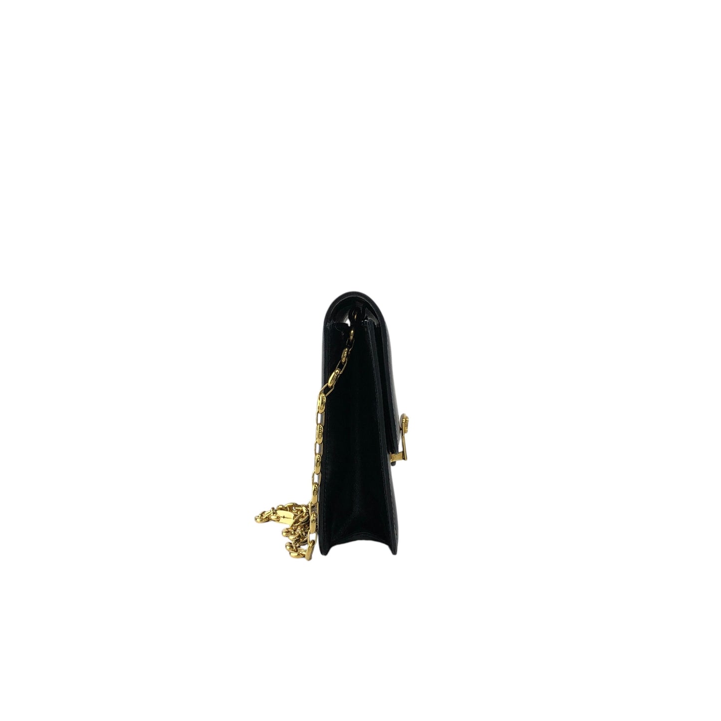 CELINE Triomphe Chain Shoulder bag Black Vintage hd5spn