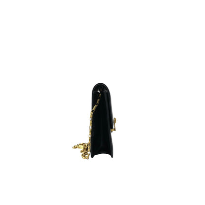 CELINE Triomphe Chain Shoulder bag Black Vintage hd5spn