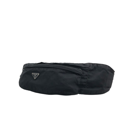 PRADA Tessuto Triangle Logo Sling bag Black Vintage fa4d62
