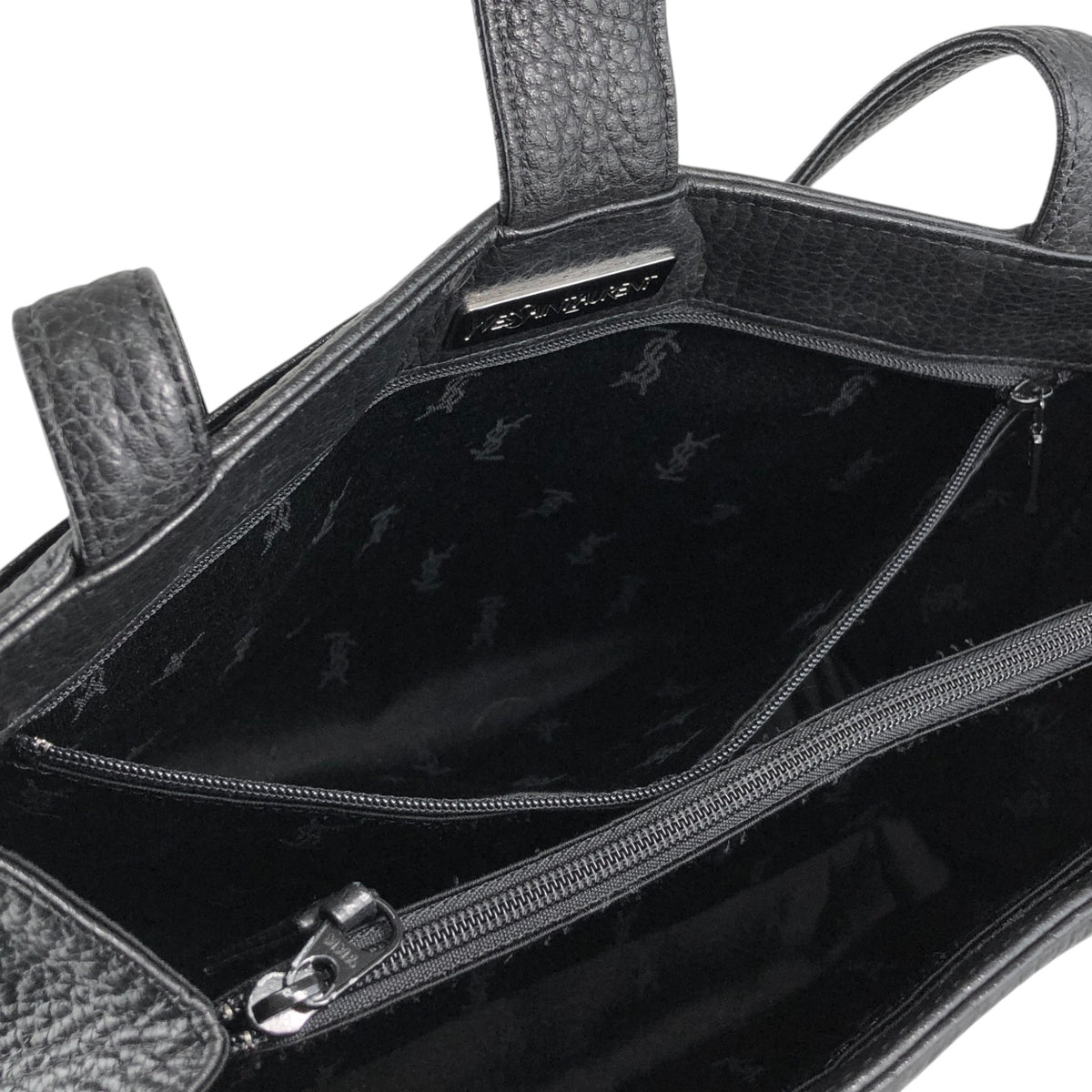 Yves Saint Laurent Logo Handbag Black Vintage zcepw5