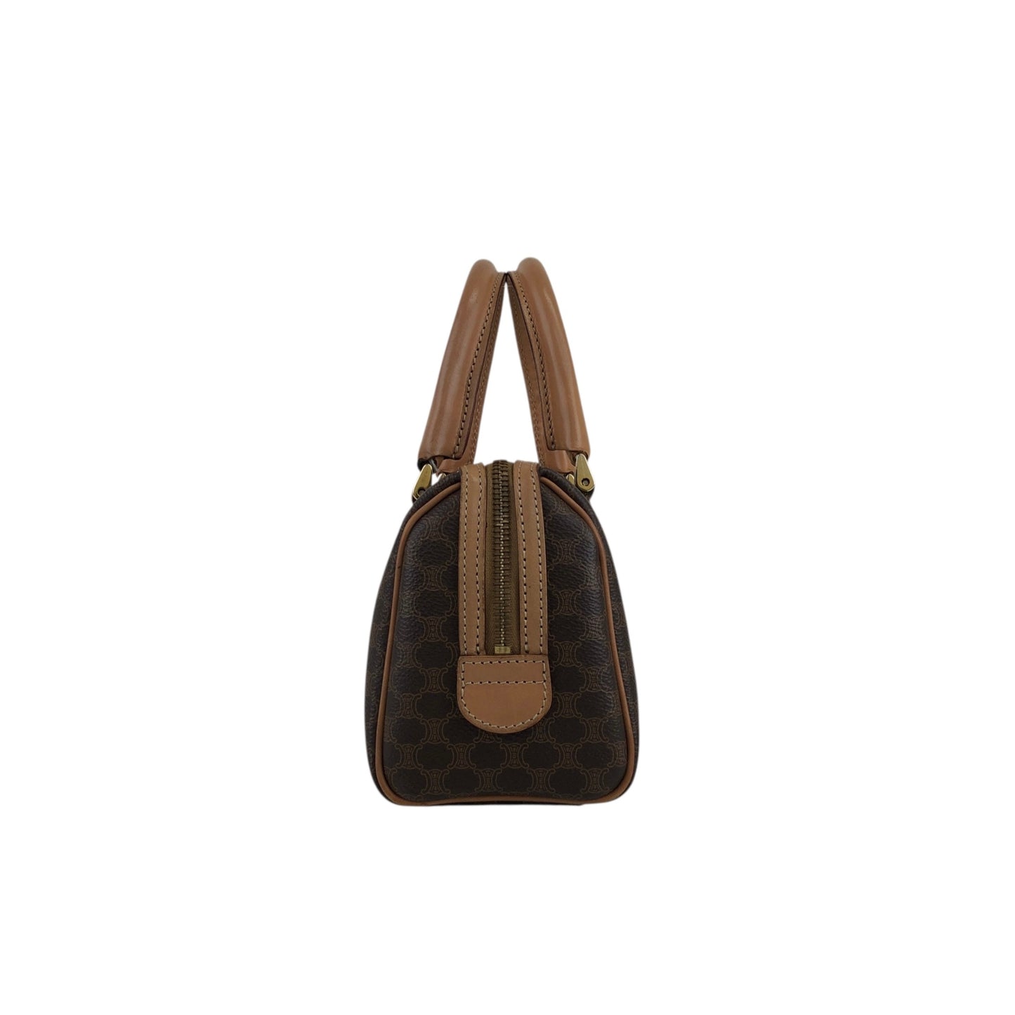 CELINE Macadam Two-way Handbag Shoulder bag Brown Vintage jjjan3
