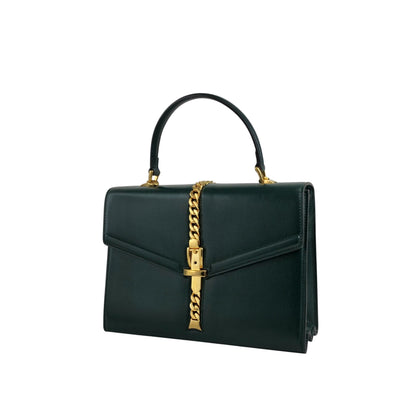 GUCCI Belt Motif Handbag Green Vintage 2vw4nm