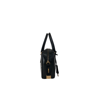 PRADA Triangle Logo Small Boston bag Handbag Black Vintage b7mxwa
