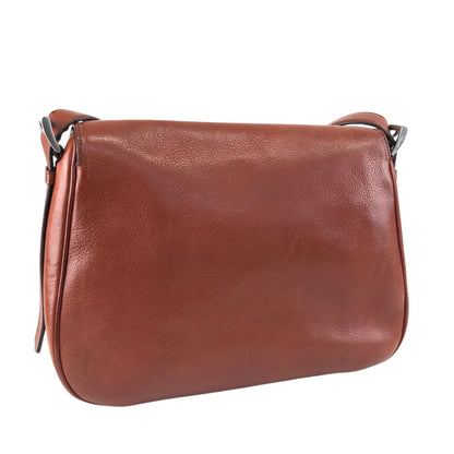 PRADA Logo Front Buckle  Shoulder bag Brown Vintage rhwnn2