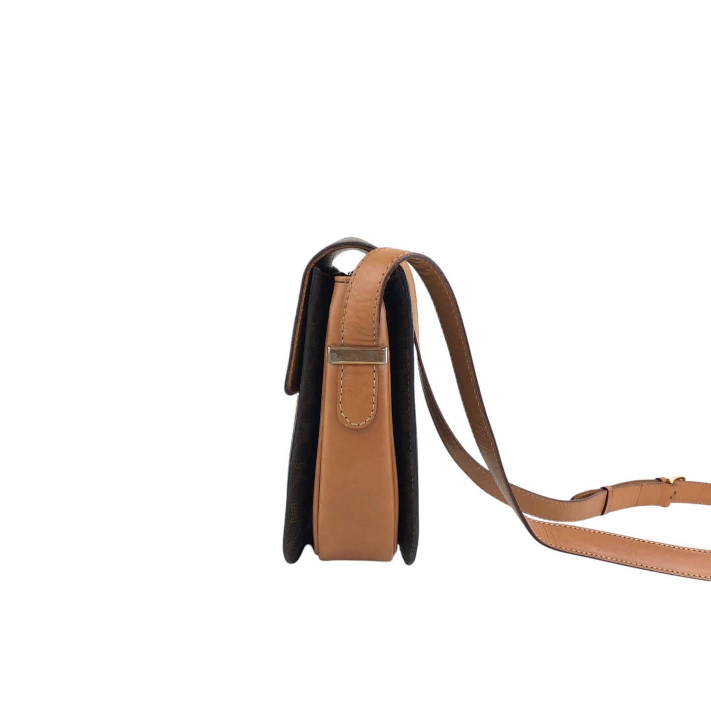 CELINE Macadam Horse Carriage Shoulder bag Brown Vintage dccdnx