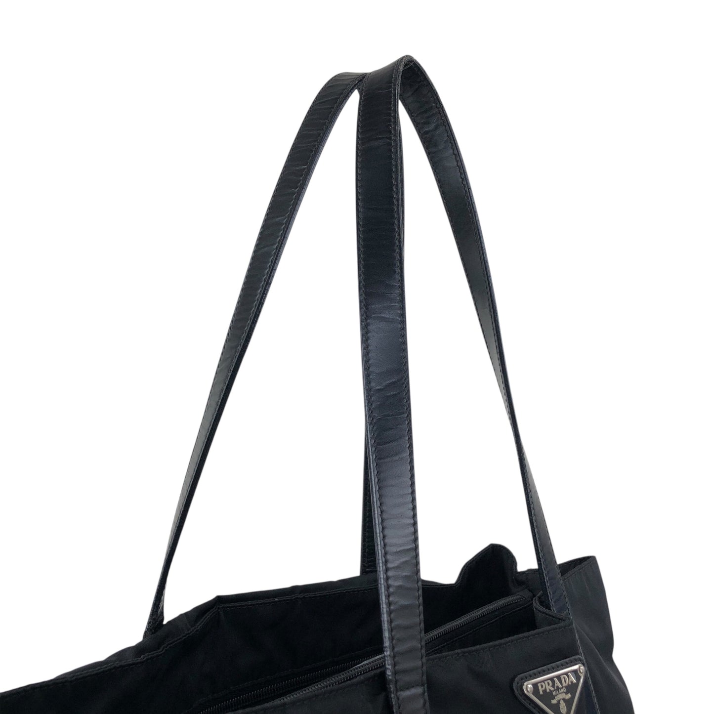 PRADA Tessuto Triangle Logo Totebag Black Vintage xp2biu