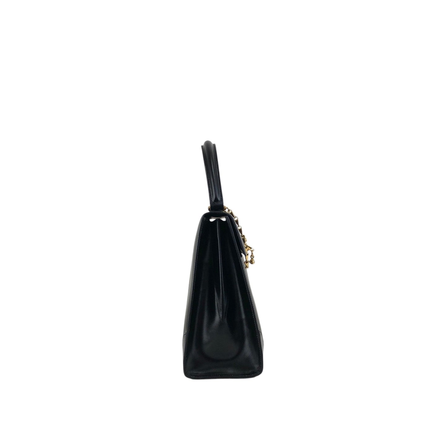 CELINE Gancini Two-way Handbag Shoulder bag Black Vintage nifgs8