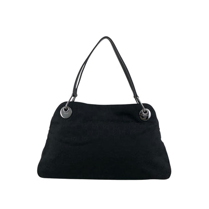 GUCCI Logo Shoulder bag Handbag Black Vintage nwnyi4