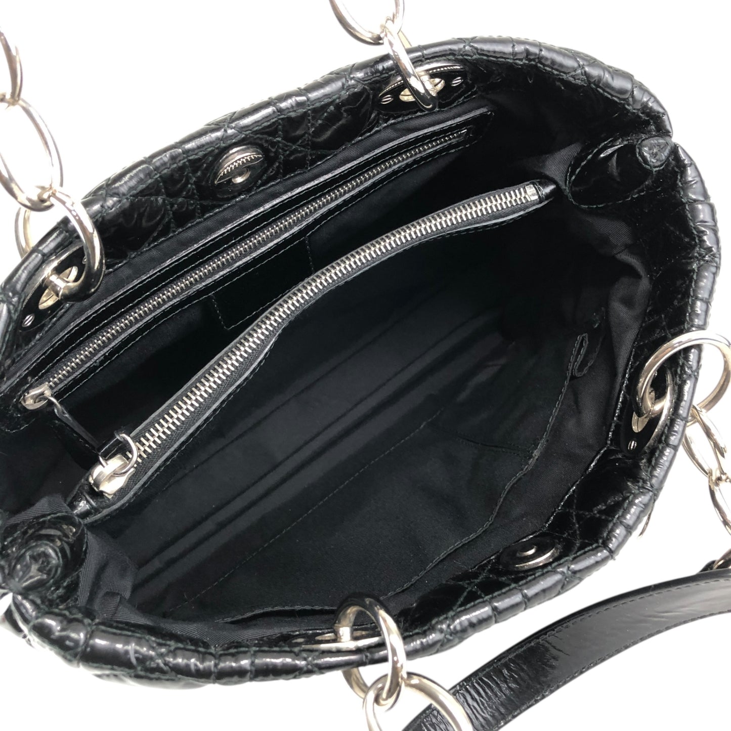 Christian Dior  Cannage Chain Handbag Black Vintage dthmxy