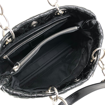 Christian Dior  Cannage Chain Handbag Black Vintage dthmxy