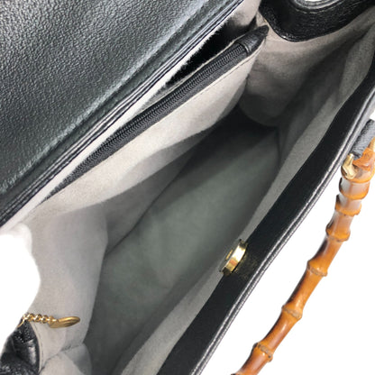 GUCCI Bamboo Handbag Black Vintage ujswe3