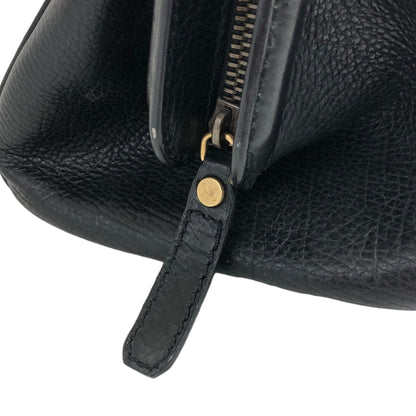 CELINE Triomphe Handbag Black Vintage 486nkp