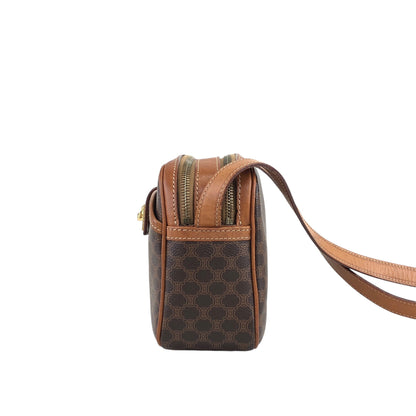 CELINE Macadam Gancini Shoulder bag Brown Vintage 7y7av5