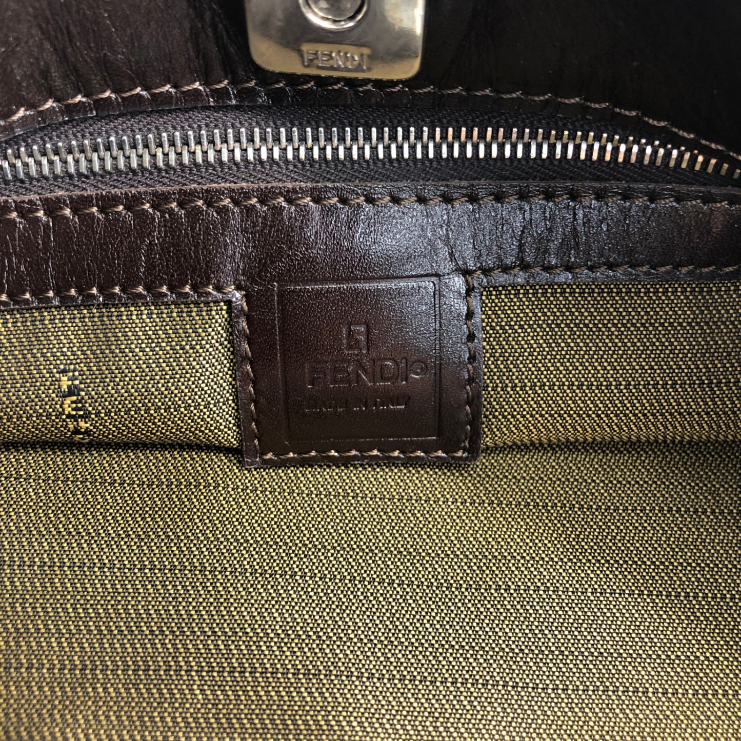 FENDI Zucca Shoulder bag Brown Vintage 3s7dpf