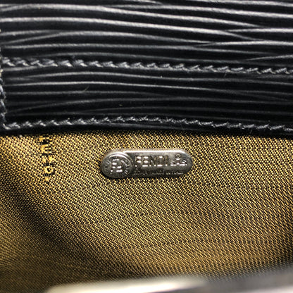 FENDI Logo Embossed Small Handle Black Vintage p2sp67