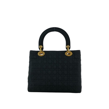 Christian Dior Lady Dior Cannage Charm Handbag Black Vintage 6egyhj