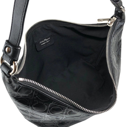 Salvatore Ferragamo Gancini Handbag Black Vintage 46khvf