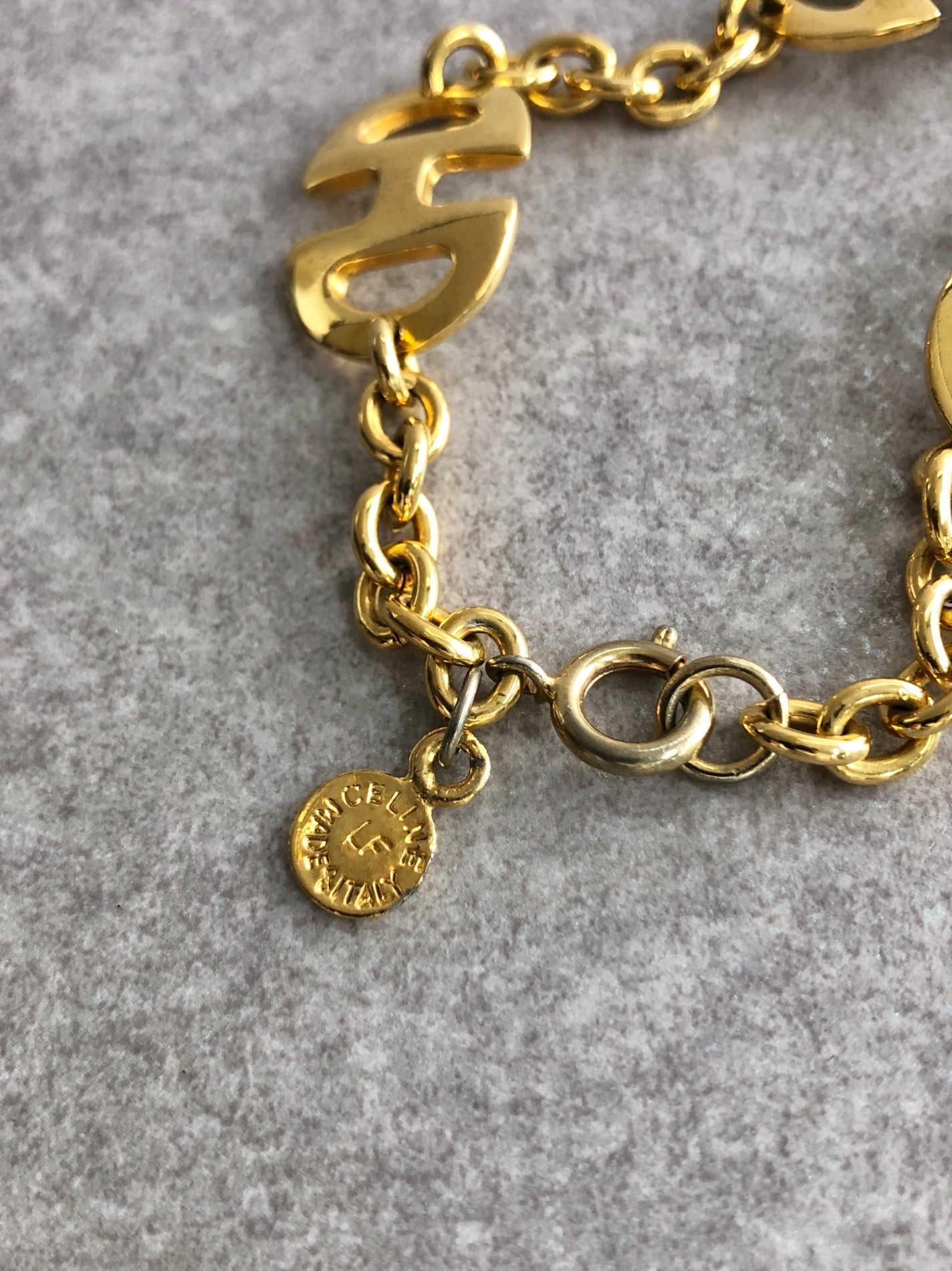 CELINE Horse Bit Bracelet Gold Vintage 2h688g
