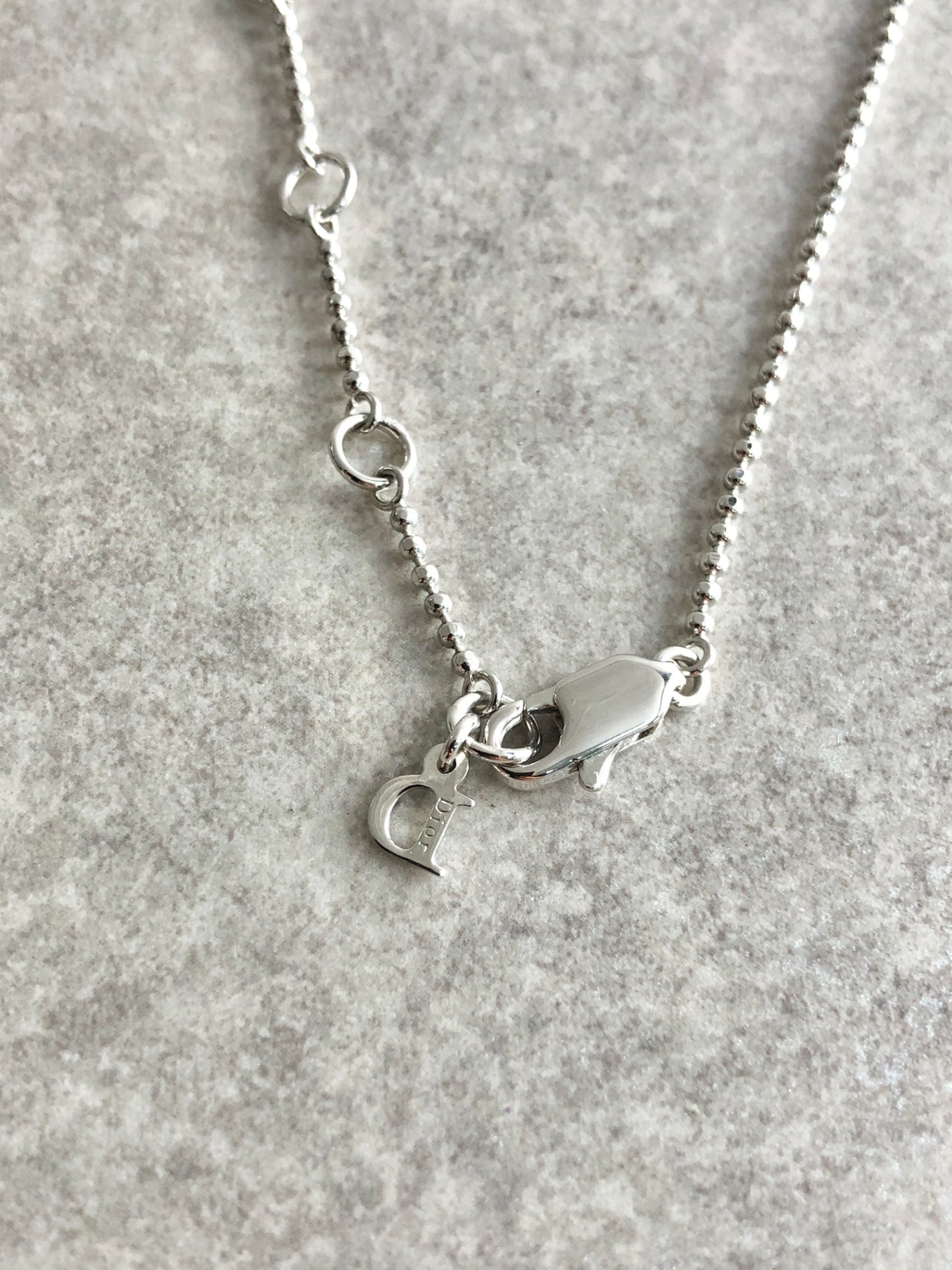 Christian Dior Logo Motif Necklace Silver Vintage dhizmp