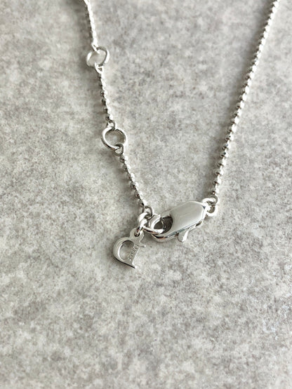 Christian Dior Logo Motif Necklace Silver Vintage dhizmp