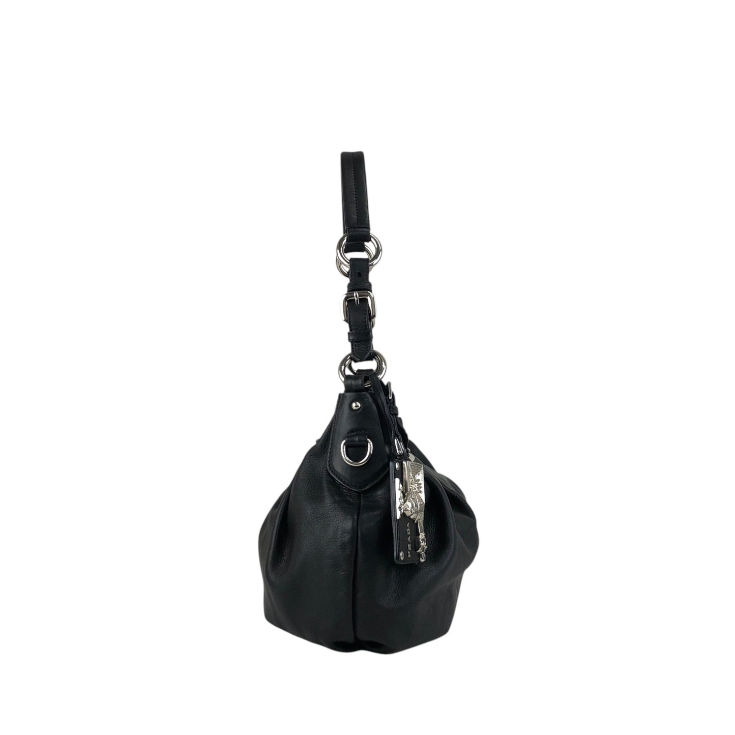 PRADA Logo Shoulder bag Black Vintage en8d2i