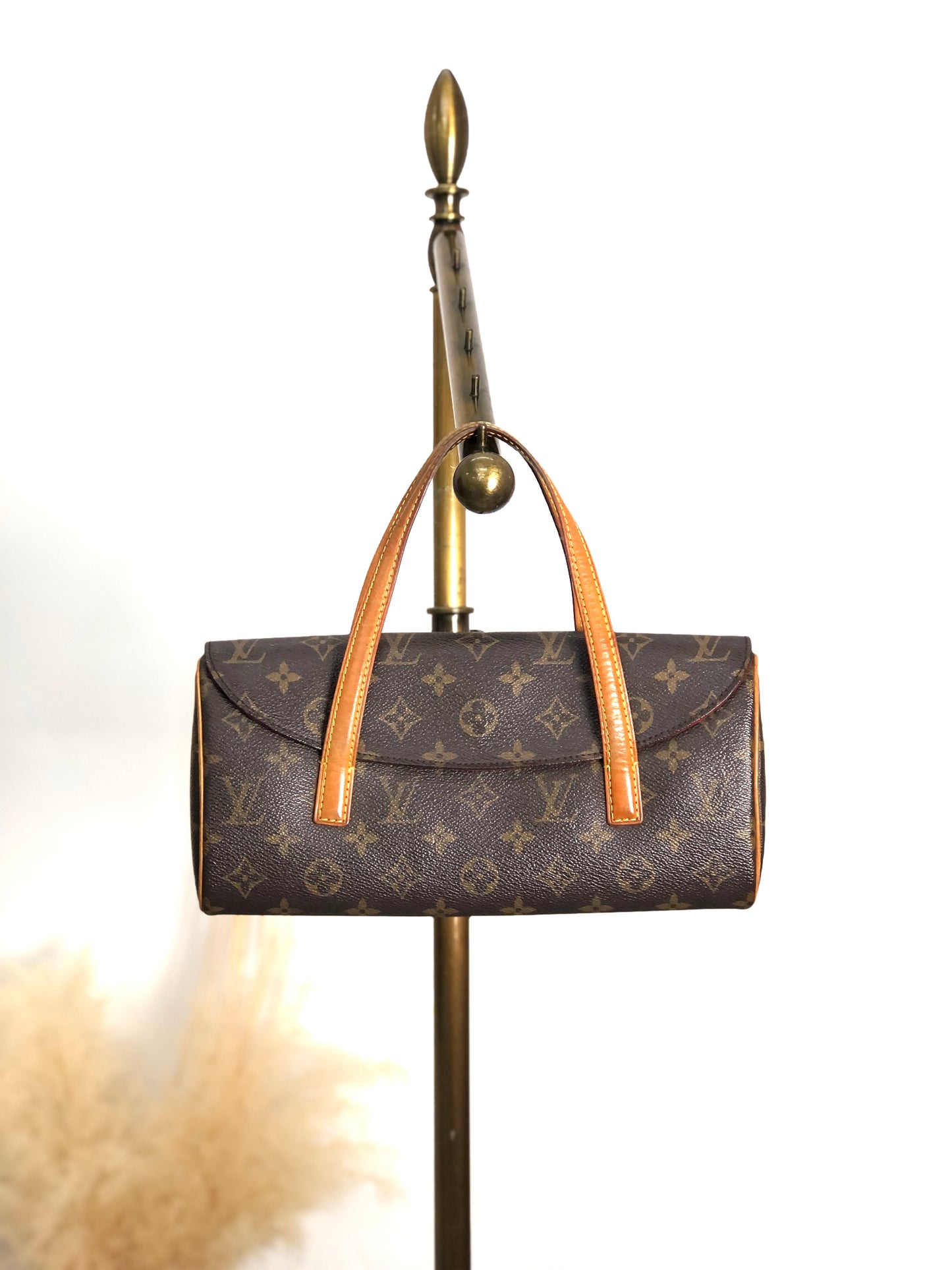 LOUIS VUITTON Monogram Handbag Brown Vintage kjp7uf