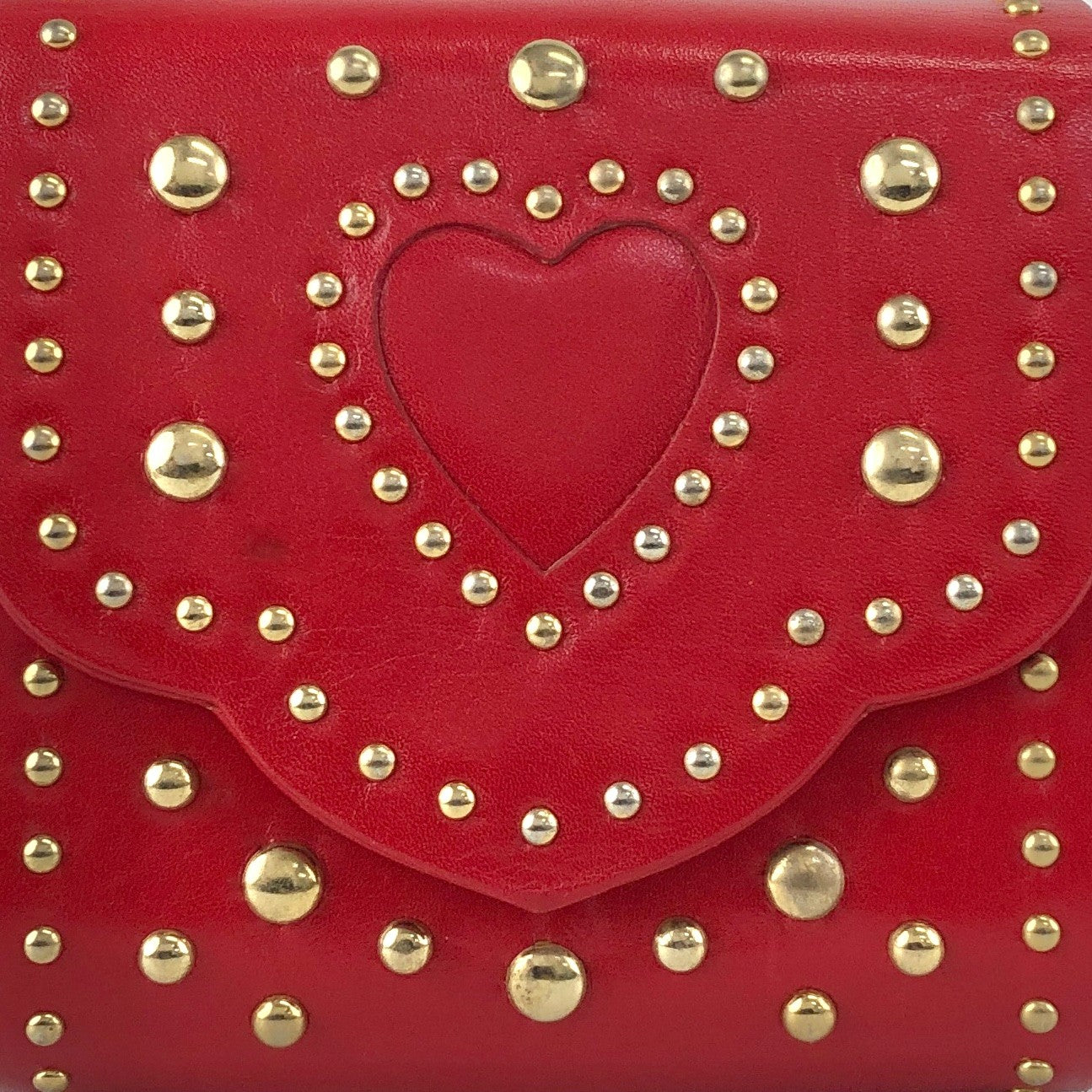 Yves Saint Laurent Heart Motif Small Shoulder bag Red Vintage v286hg