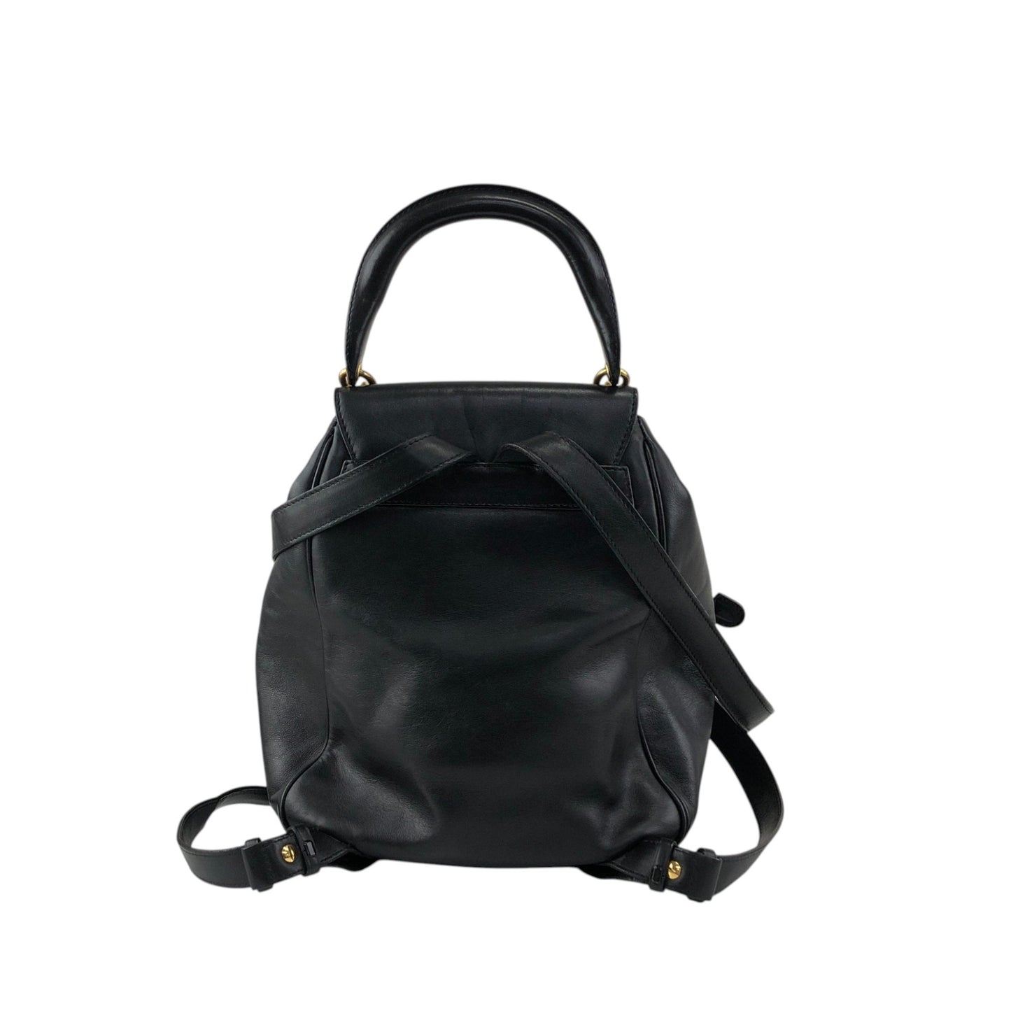 CELINE Starball Logo Embossed Backpack Black Vintage 66agh7