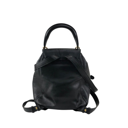 CELINE Starball Logo Embossed Backpack Black Vintage 66agh7