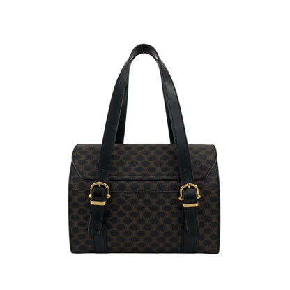 CELINE Macadam Handbag Vanity bag Black Vintage c64kav