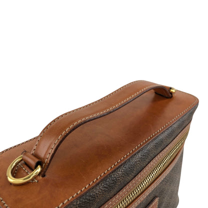 CELINE Macadam Blason Two-way Handbag Shoulder bag Vanity bag Brown Vintage 2h745p