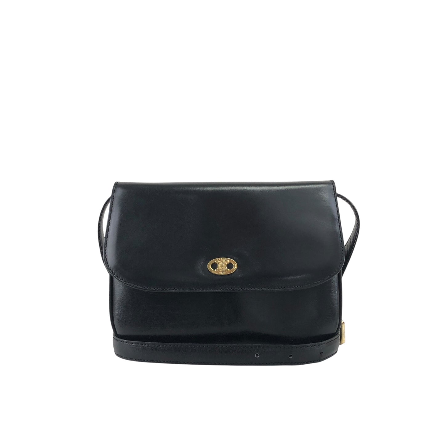 CELINE Blason Shoulder bag Black Vintage 533ix8