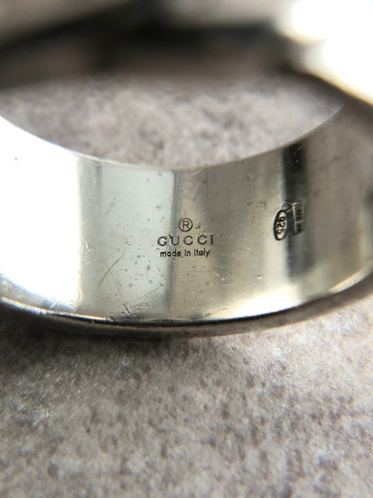 GUCCI Interlocking SILVER925 Ring Silver Vintage bcb788