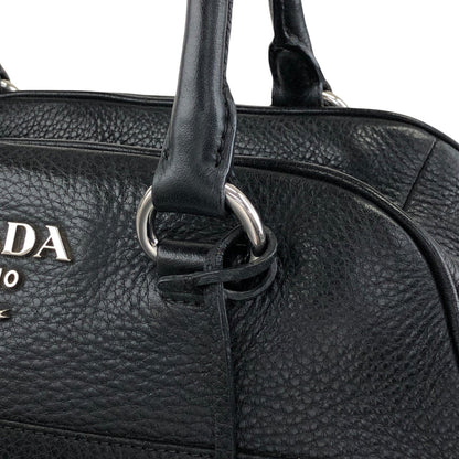 PRADA Logo Two-way Boston bag Shoulder bag Black Vintage sgghkm
