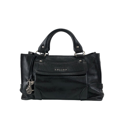 CELINE Horse Carriage Handbag Black Vintage ye36tf