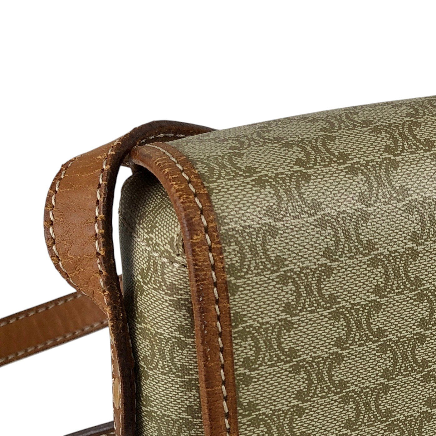 CELINE Macadam Horseshoe Small Shoulder bag Beige Vintage myw6bv