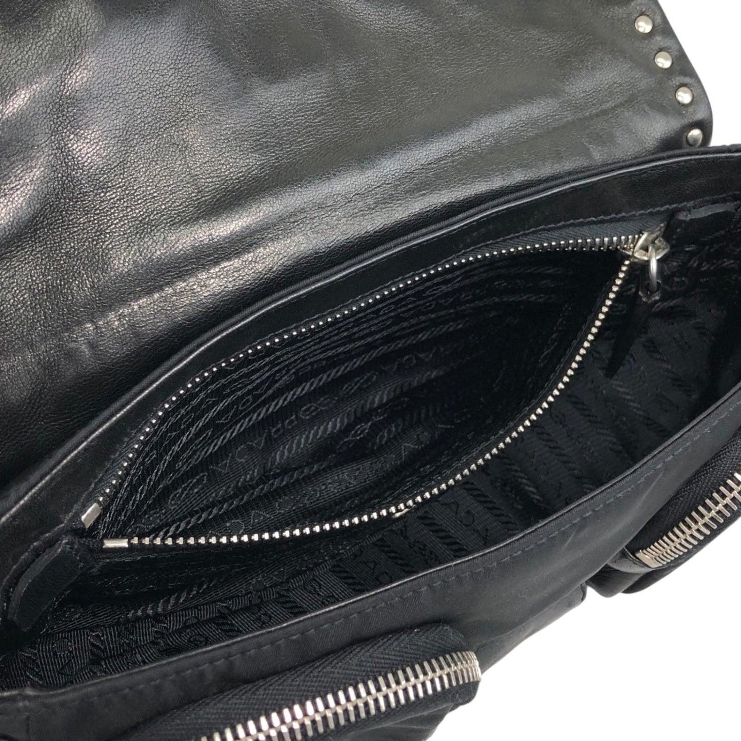 PRADA Triangle Logo Shoulder bag Black Vintage tiuxdg
