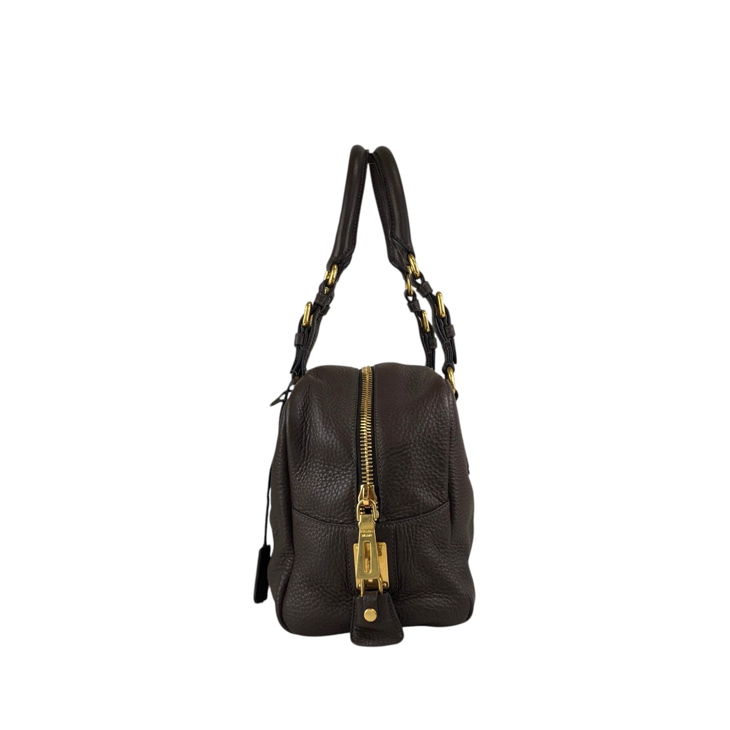PRADA Logo Handbag Shoulder bag Brown Vintage wddeyg
