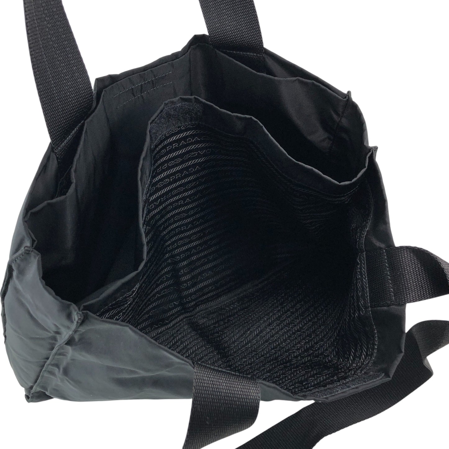 PRADA Tessuto Triangle Logo Handbag Totebag Black Vintage 5dvjjb