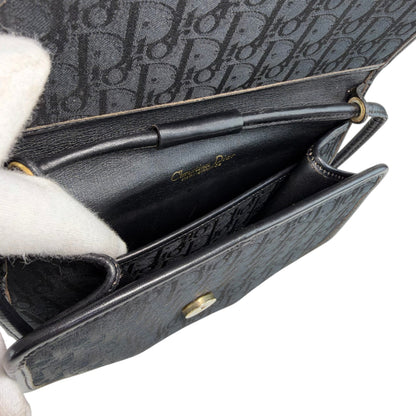 Christian Dior Trotter Logo Shoulder bag Black Vintage k5b8r3
