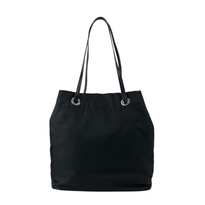 PRADA Tessuto Triangle Logo Drawstring Handbag Totebag Black Vintage 8y7i6t