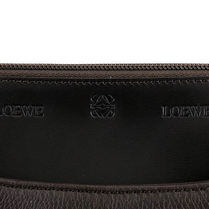 LOEWE Logo Embossed Shoulder bag Brown Vintage u3fpkx
